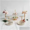Autres ustensiles de cuisson 315pcs Crystal Cake Stand Set Miroir en métal Cupcake Décorations Dessert Piédestal Mariage Plateau d'affichage Drop Deliv Dhoq6