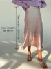 Юбка с высокой талией шелковая атласная атласная элегантная летняя розовая миди -корейская юбка для карандашей 2023 230110