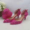 Розовые сандалии цвета фуксии Baoyafang, летняя свадебная обувь на высоком каблуке, сумка, женская сумка большого размера с ремешком на щиколотке, комплект свадебного платья 788
