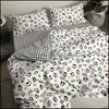 Bettwäsche-Sets Justchic Hochzeit Set Geschenk Rot Liebe Herz Druck Polyester Quilt Er Bettlaken Kissenbezug Queen Duvet Drop Lieferung Hom OT9RB