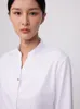 Kadınlar bluz Kadın Ofisi Lady Stand Yasağı Slim-Fit Elbise Gömlek Pocket Bambu Elyaf Uzun Kollu Çok Çok Kadın