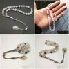 Charm Bracelets Natural Agenates Stein Tasbih 33 66 99Beads Islamische luxuriöse Rosenkranzmänner Muslim Misbaha Gemstone Gebet Perlen Eid Geschenk Dhzxn