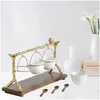 Dishes Plates Gold Oak Branch Snack Bowl Stand Resin Christmas Rack With Removable Basket Organizer Party Decorations Drop Deliver Dh1Im
