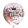 Feestdecoratie 12inch kroon verjaardag latex ballonnen confetti ballon gelukkig 16 18 21 30 40 50e decoraties adt benodigdheden drop deliv dhetb