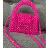 Evening bag Long Chain Customized Green Bead Bag Hand-Woven Celebrity Handbags U