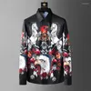 Men's Casual Shirts Printing High End Process And Drilling Long Sleeve Men's Autumn Designer Fashion Shirt Youth Leisure Luxury Top