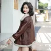 Women's Leather Autumn Winter 2023 Lamb Fur Coat Female Korean Motorcycle Plus Velvet Thick Loose Short Pu Women Jacket Street