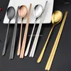 Dinnerware Sets 20 Korean Portable 304 Stainless Steel Tableware