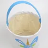 Bonagem fofa de cesta de ovos de P￡scoa Bolsas de coelho de desenho animado impress￣o de coelho cesto de sacola para presentes Candies Barrel Bucket Kid Gift Festive Party Supplies I0110