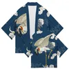 Chemises décontractées pour hommes Chine Harajuku Illustration Imprimer Kimono Cardigan Chemise Japonaise Été Hommes Et Femmes Plage Solaire Vêtements Samurai