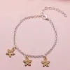 Tornozeleiras Bohemian Starfish Bads Stone for Ladies Silver Color Chain Bracelet na perna jóias de tornozelo de praia 2023 Presentes