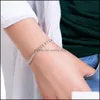 Charm Bracelets Lady Girl Sier Infinity Endless Love Symbol Bracelet Jewelry Gift With Shiny Crystal Bangle For Friendship / Sister Dhnck