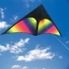 Forte Rainbow Kite Long Colorful Tail! Enorme Kites Delta para crianças adultos de 57 polegadas vêm com corda e manuseio 0110