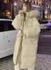 Женские пухлые куртки пальто пальто зимнее модное мешковатое густое теплый пузырь длинный негабаритный леди из хлопкового изделия 230109