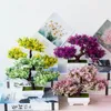 Dekorativa blommor konstgjorda växter bonsai liten trädkruka falsk växt krukut blomma hemrum bord dekoration el trädgård arrangemang