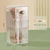 Caixas de armazenamento Caixa de escova cosmética com maçaneta de forma oblonga transparente de tampa