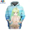 Erkek Hoodies Sonspee 3d Anime Karikatür Loli Baskı Hoodie Sonbahar ve Kış Erkekler Ladies Kampüsü Seksi Maid Otaku Gevşek Sıradan Sweatshirt