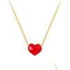 Pendant Necklaces Nymph Real 18K Yellow Gold Necklace For Women Solid Au750 Chain Heart Shape Wedding Gift 24K 999 Fine Jewelry D505 Dh2Zm