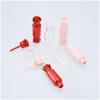 Packing Bottles Diy Empty Gloss Tubes With Brush 5Ml Plastic Cute Candy Shape Lip Glosss Tube Cosmetic Sample Containers Drop Delive Dhkmw