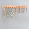 Pochettes à bijoux, support suspendu, organisateur mural en bois avec crochets à boule ronde pour contenir des boucles d'oreilles, des bracelets, des colliers, des accessoires pour cheveux