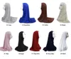 民族衣類ビーズヒジャーブイスラム教徒の頭ラップスカーフイスラムショールストールアラブヘッドスカーフヒジャーブターバンフルカバーミドルイーストファッション
