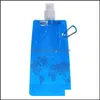 Tumblers Portable Tralight Foldbar Sile Bag Water Bottle Outdoor Sport Supplies Handing Cam Soft Flask Drop Delivery Home Kit DHT2N