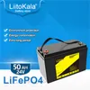 Liitokala 24V 50AH 60AH LIFEPO4 Batteripaket Litium med 100A BMS för inverterar Solpanel Scooter Backup Power Boat Light Light