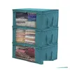 Storage Boxes Bins Quilt Bag Foldable Dust Moisture Proof Clothes Bags 2 Color Home Organizers Basket High Quality Zipper Storageb Dhuua