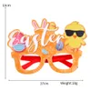 Cadre de lunettes de fête de pâques, œuf de poussin, lapin, accessoires Photo de pâques, stand en verre, décor d'événement de printemps pour enfants et adultes, 0110