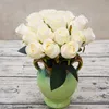 Dekorativa föremål Figurer 91218PCSLOT Artificial Flowers Wedding Bouquet White Pink Thai Royal Rose Silk Flowers Home Decoration Party Decor 230110