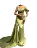 2023 Zielona syrena wieczorowa sukienki noś kryształowe koraliki na szyję długie rękawy iluzja suknie balowe Sheer Formal Party Sukienka