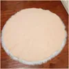 Tapis Cilected Moderne Blanc Tissu De Laine Tapis De Fourrure Ronde Pour Salon Enfants Tapis Cling Tapis Absorbant Antidérapant1 Drop Deliver Dhmoj