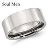 Wedding Rings 8mm / 6mm Drop Engraved Duck Feet Decal High Polish Titanium Steel For Men Women Anniversary Jewelry