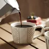 Cups Saucers eenvoudige keramische koffiebeker met handgeschilderde retro creatieve mok huishouden stoare paar met handgerechtigde gebruiksvoorwerpen