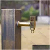 Bathroom Sink Faucets Standing Garden Outdoor Floor Decked Faucet Antique Brass Single Cold Carved Tap Stainless Steel Washing Hine Dhfnp