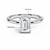 Klaster Pierścienie Klasyczne 3CT Emerald Moissanite Pierścień 925 Srebrny srebrna kobieta Bankling Anniversary Bankiet Luksusowa biżuteria jakość