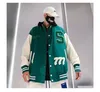 Herrjackor 2023 Spring och Autumn Hip-Hop Patchwork Emrboid Men Letterman Baseball Bomber Jacket Uninsex Par Stadium Coat Stree