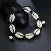 Charmarmband Handgjorda Sea Shell för kvinnor Bohemian Beach Cowrie Seashell String Chains Fashion Jewelry Gift With Delicate Box