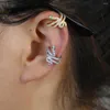 Boucles d'oreilles à dos pour femmes, 1 pièce, joli serpent, Clip, sans Piercing, manchette d'oreille, couleur or, à la mode, empilable