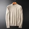 Men's Jackets T-neck Sweater Autumn Winter 2023 Style With Thickened Warm Solid Color Bottomed Pullover For Men