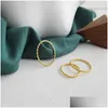 Silver New 100 925 Sterling Sier Twist Rings For Women White Gold /18K Color Finger Ring Simple Fine Jewelry Drop Delivery Dhcz8