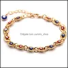 Charm Armband Alloy Armband Lime Drop Blue Red Turkey Eye Fashionwomen Jewelry Gold 5ll Q2 Leverans OT5AW