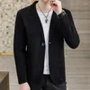 Men's Jackets HOO 2023 Men's Casual Corduroy Suit Jacket Youth Fashion Slim Fit Sweater Blazer