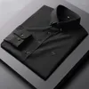 Chemises décontractées pour hommes Élégant Stretch Hommes À Manches Longues Formelle Affaires De Luxe Designer Vêtements Slim Fit Chemise Sociale Mâle Coréen