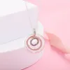 925 Sterling Silver Two-Tone Circles Pendant Halsband Passar European Pandora Style Smyckeshalsband