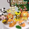 선물 랩 8pcs1set 정글 파티 케이크 토퍼 사파리 동물 그림 장난감 베이비 샤워 생일 축하합니다. 야생 테마 230110