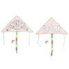 DIY Graffiti Blank Triangle Can Be Painted Nylon Outdoor Kites Flying Toys For Children Kids With 30m Lines 0110