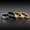 Klusterringar 2 st koreansk mode titan stål lägenhet för män kvinnor klassisk metall förlovningsring bröllop tillbehör par smycken gåva