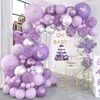 Andra dekorativa klistermärken Purple Balloon Garland Arch Kit Metallic Silver Balloons Butterfly Confetti For Birthday Wedding Party Decor 230110