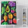 Duş Perdeleri Snack hamburger desen banyo su geçirmez polyester banyo perdesi kanca ile 180x180 cm